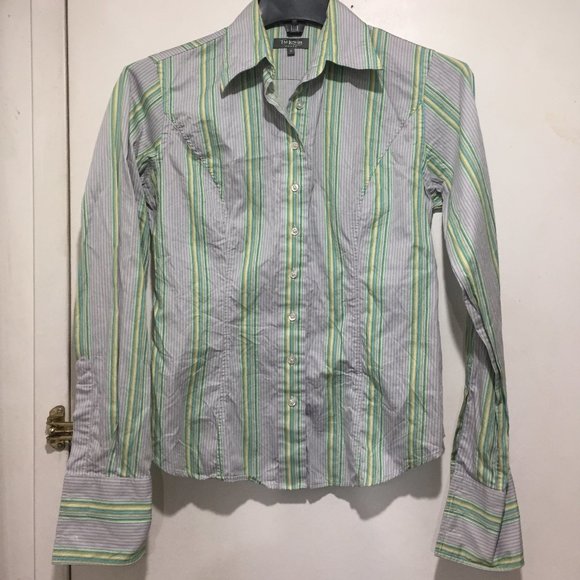TM LEWIN WOMENS STRIPE BLOUSE SIZE 10 - Picture 1 of 7